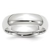 14k White Gold 6mm Standard Weight Comfort Fit Wedding Band Size 10