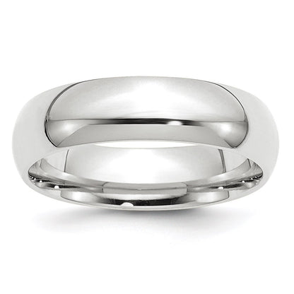 10k White Gold 6mm Standard Weight Comfort Fit Wedding Band Size 6