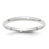 14k White Gold 2mm Lightweight Comfort Fit Wedding Band Size 8