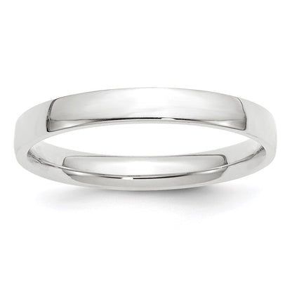 14k White Gold 3mm Lightweight Comfort Fit Wedding Band Size 5