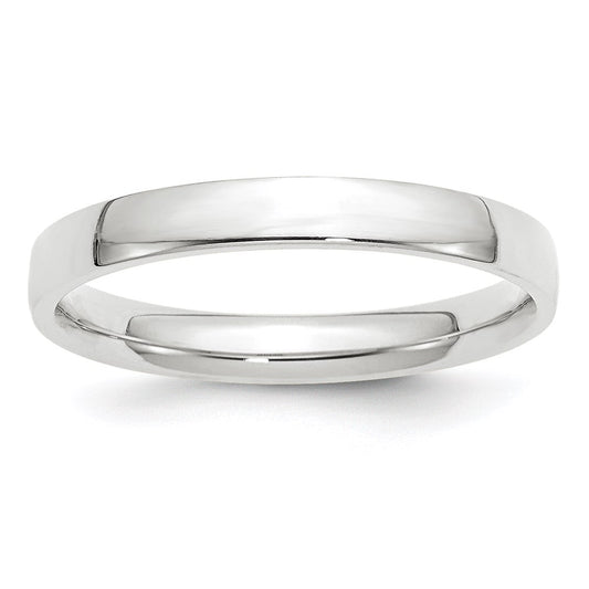 14k White Gold 3mm Lightweight Comfort Fit Wedding Band Size 5