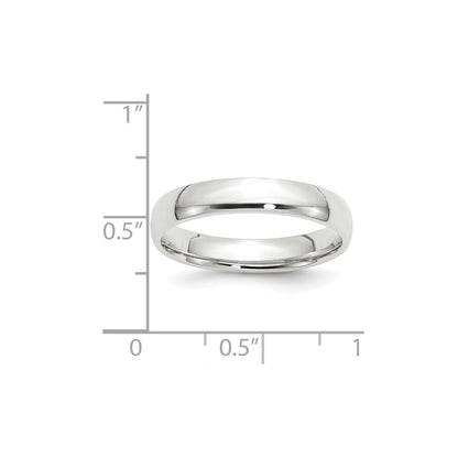 14k White Gold 4mm Lightweight Comfort Fit Wedding Band Size 7