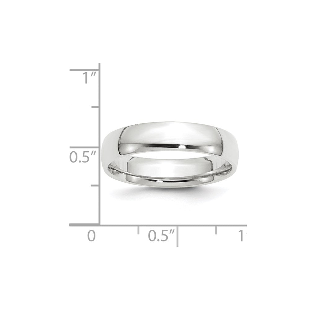 10k White Gold 5mm Lightweight Comfort Fit Wedding Band Size 5.5