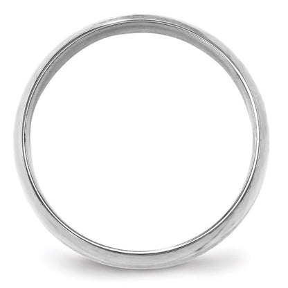 10k White Gold 6mm Lightweight Comfort Fit Wedding Band Size 7.5