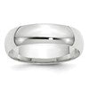 14k White Gold 6mm Lightweight Comfort Fit Wedding Band Size 7