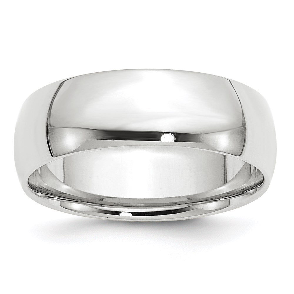 10k White Gold 7mm Lightweight Comfort Fit Wedding Band Size 5.5
