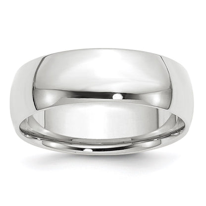 10k White Gold 7mm Lightweight Comfort Fit Wedding Band Size 5.5