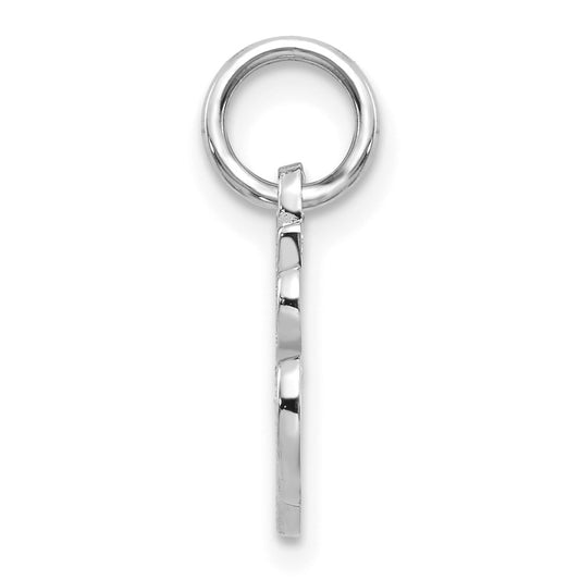 14KW White Gold Casted Script Letter A Initial Charm