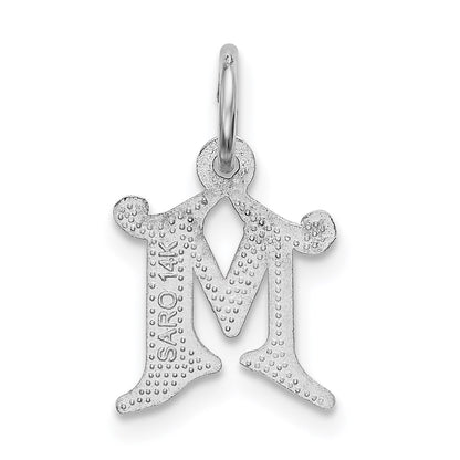 14KW Diamond-cut Letter M Initial Charm