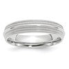 14k White Gold 5mm Double Milgrain Comfort Fit Wedding Band Size 7