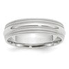 14k White Gold 6mm Double Milgrain Comfort Fit Wedding Band Size 5