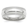 14k White Gold 8mm Double Milgrain Comfort Fit Wedding Band Size 6