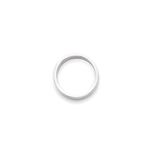 14k White Gold 2mm Lightweight Flat Wedding Band Size 7.5