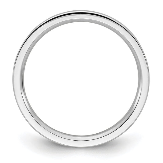 14k White Gold 2mm Standard Weight Flat Comfort Fit Wedding Band Size 8