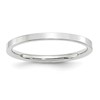 14k White Gold 2mm Standard Weight Flat Comfort Fit Wedding Band Size 7