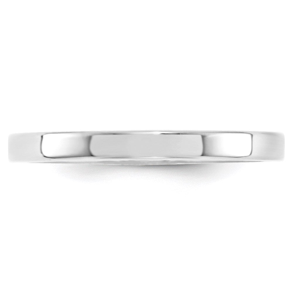 14k White Gold 2.5mm Standard Weight Flat Comfort Fit Wedding Band Size 7