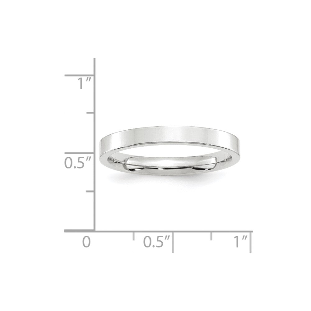 14k White Gold 3mm Standard Weight Flat Comfort Fit Wedding Band Size 6