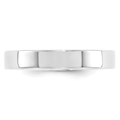 14k White Gold 4mm Standard Weight Flat Comfort Fit Wedding Band Size 9