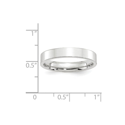 10k White Gold 4mm Standard Weight Flat Comfort Fit Wedding Band Size 6