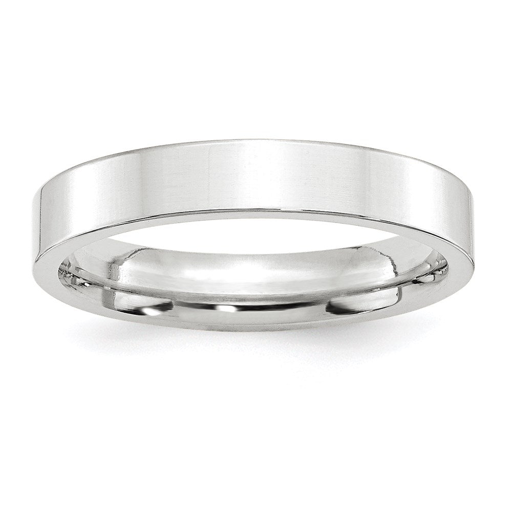 10k White Gold 4mm Standard Weight Flat Comfort Fit Wedding Band Size 7