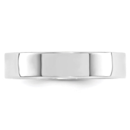 10k White Gold 5mm Standard Weight Flat Comfort Fit Wedding Band Size 8.5