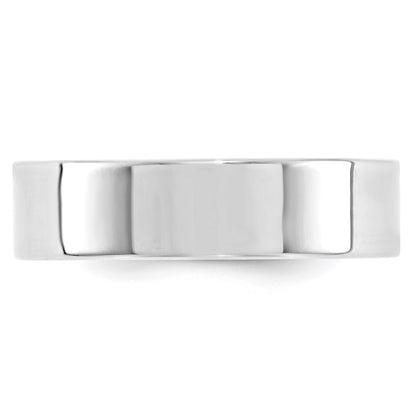 10k White Gold 6mm Standard Weight Flat Comfort Fit Wedding Band Size 11