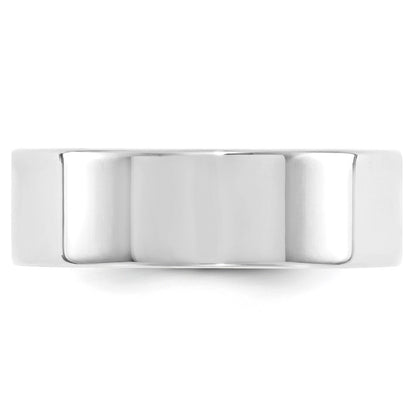 10k White Gold 7mm Standard Weight Flat Comfort Fit Wedding Band Size 12