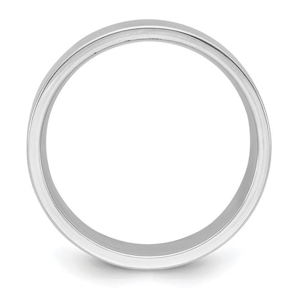 14k White Gold 8mm Standard Weight Flat Comfort Fit Wedding Band Size 9.5