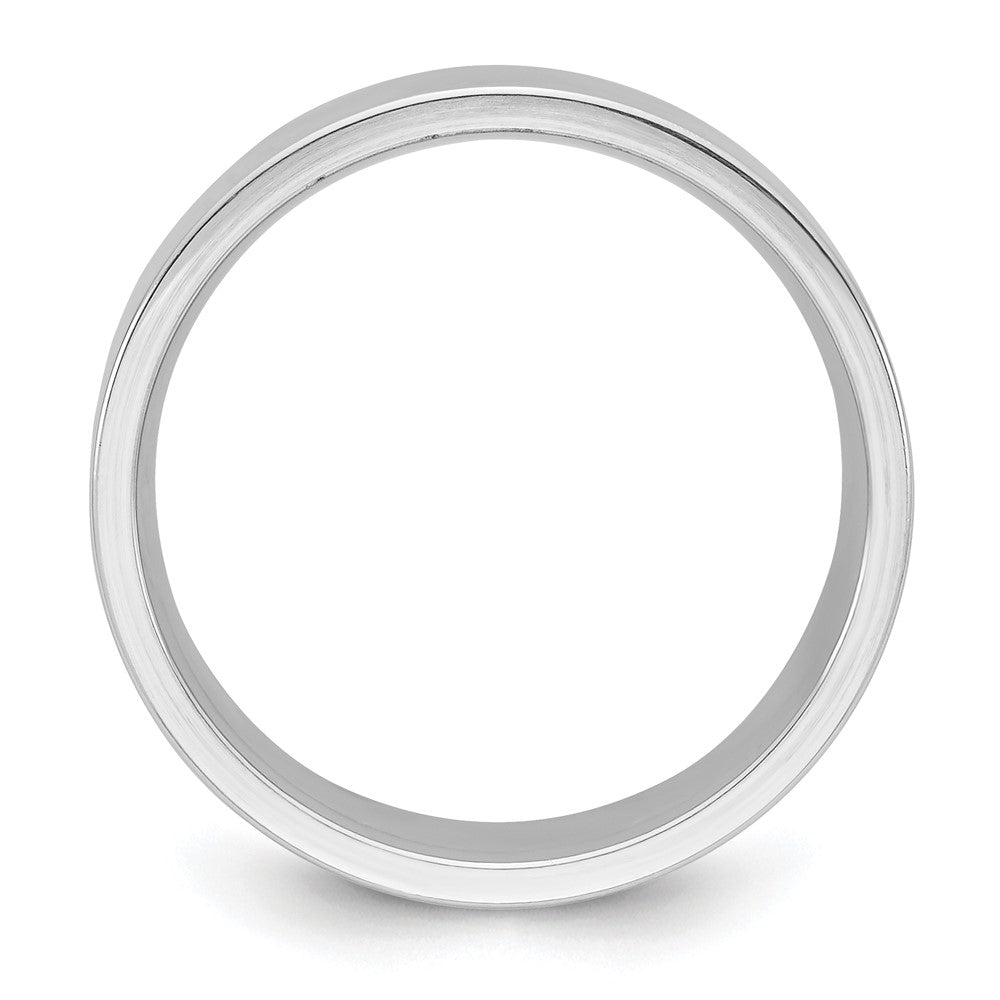 14k White Gold 8mm Standard Weight Flat Comfort Fit Wedding Band Size 10.5