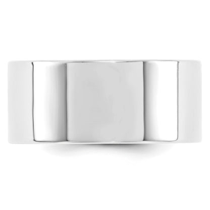 10k White Gold 10mm Standard Weight Flat Comfort Fit Wedding Band Size 4.5
