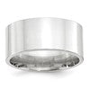 14k White Gold 10mm Standard Weight Flat Comfort Fit Wedding Band Size 8