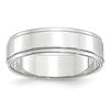 10k White Gold 6mm Flat with Step Edge Wedding Band Size 7