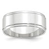 10k White Gold 8mm Flat with Step Edge Wedding Band Size 10