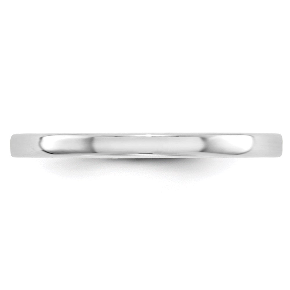 10k White Gold 2mm Lightweight Flat Wedding Band Size 7.5