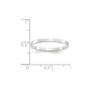 14k White Gold 2mm Lightweight Flat Wedding Band Size 7