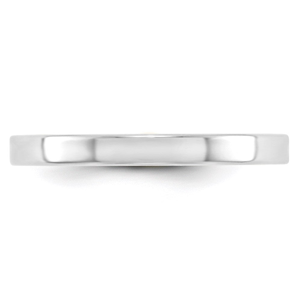 10k White Gold 2.5mm Lightweight Flat Wedding Band Size 4.5