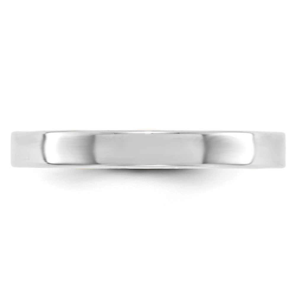 14k White Gold 3mm Lightweight Flat Wedding Band Size 9