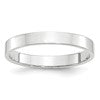 14k White Gold 3mm Lightweight Flat Wedding Band Size 6