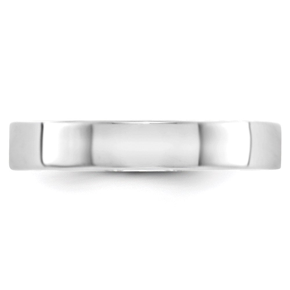 14k White Gold 4mm Lightweight Flat Wedding Band Size 5