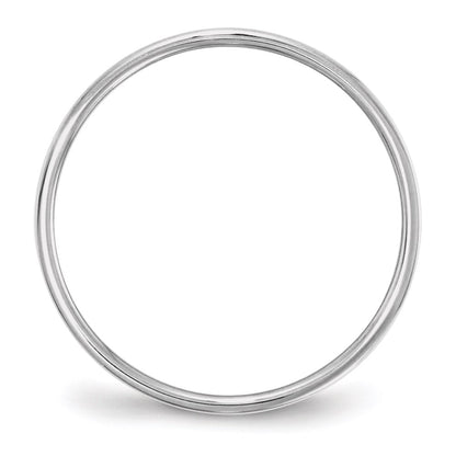 14k White Gold 5mm Lightweight Flat Wedding Band Size 8.5