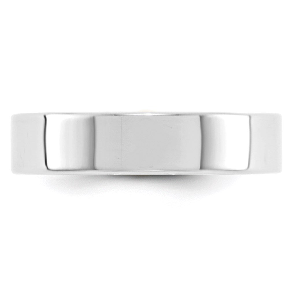 14k White Gold 5mm Lightweight Flat Wedding Band Size 11