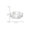 14k White Gold 5mm Lightweight Flat Wedding Band Size 7