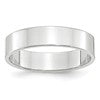 14k White Gold 5mm Lightweight Flat Wedding Band Size 13