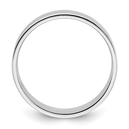 14k White Gold 6mm Lightweight Flat Wedding Band Size 11