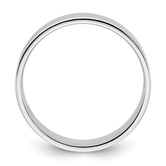 14k White Gold 6mm Lightweight Flat Wedding Band Size 8.5