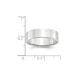 10k White Gold 6mm Lightweight Flat Wedding Band Size 4.5