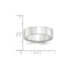 10k White Gold 6mm Lightweight Flat Wedding Band Size 4.5