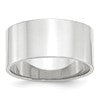 14k White Gold 10mm Lightweight Flat Wedding Band Size 11