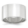 14k White Gold 12mm Lightweight Flat Wedding Band Size 10