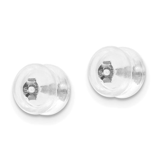 Silicone Sliders 14k White Gold Mushroom 1 Pair